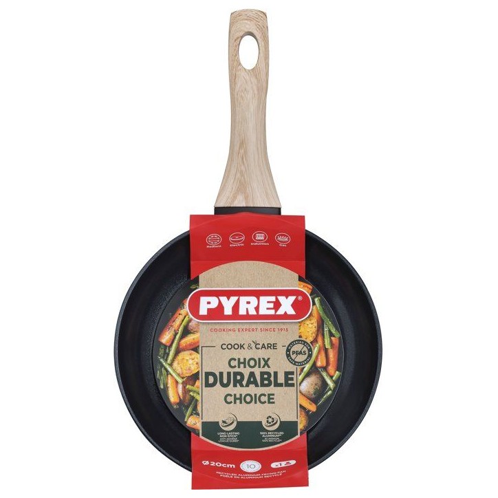 Poele - PYREX - Cook & Care - 20 cm - Anti-adhérent - Induction - Sans PFAS Poele - PYREX - Cook & Care - 20 cm - Anti-adhérent - Induction - Sans PFAS