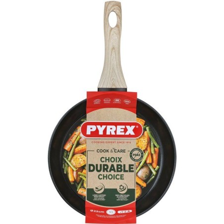 Poele - PYREX - Cook & Care - 22 cm - Anti-adhérent - Induction - San