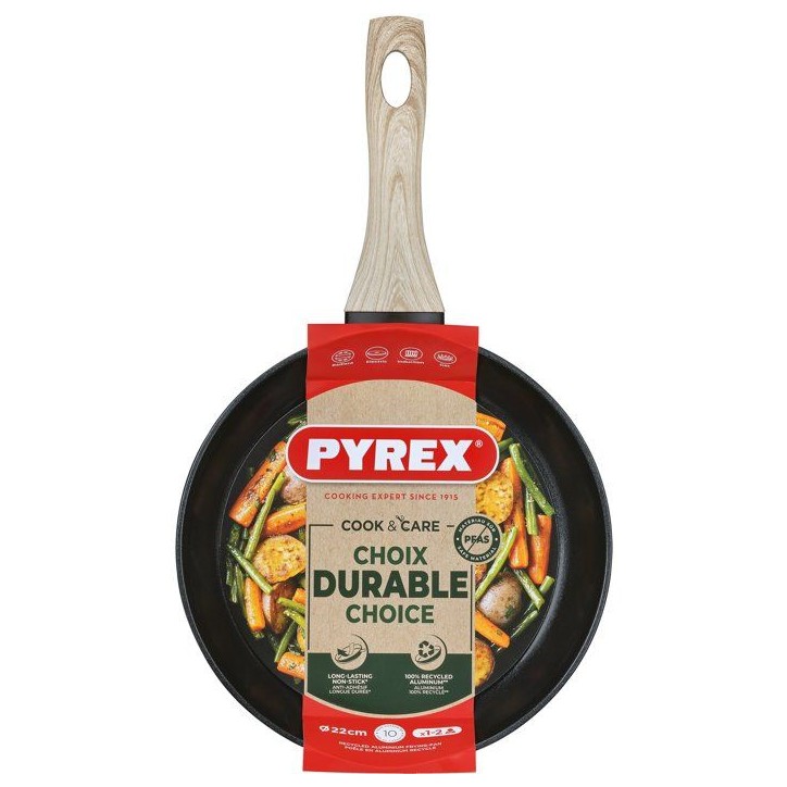 Poele - PYREX - Cook & Care - 22 cm - Anti-adhérent - Induction - Sans PFAS Poele - PYREX - Cook & Care - 22 cm - Anti-adhérent - Induction - Sans PFAS