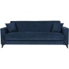 Canapé convertible 3 places - BERGAMO - Tissu bleu foncé - 2 coussin