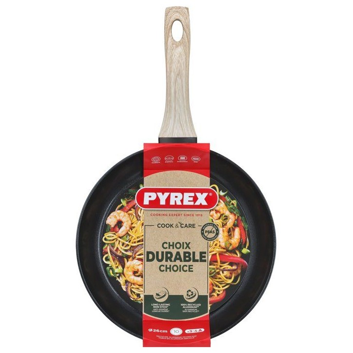 Poele - PYREX - Cook & Care - 26 cm - Anti-adhérent - Induction - Sans PFAS Poele - PYREX - Cook & Care - 26 cm - Anti-adhérent - Induction - Sans PFAS