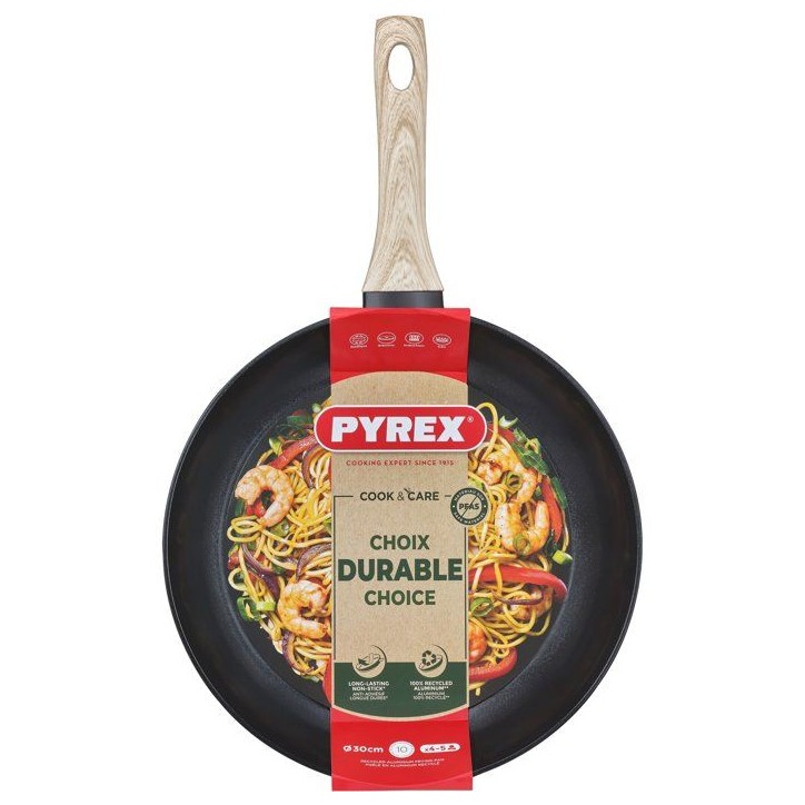 Poele - PYREX - Cook & Care - 30 cm - Anti-adhérent - Induction - Sans PFAS Poele - PYREX - Cook & Care - 30 cm - Anti-adhérent - Induction - Sans PFAS