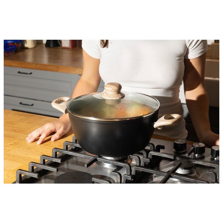 Faitout avec couvercle - PYREX - Cook & Care - 24 cm - Anti-adhérent - Induction - Sans PFAS Faitout avec couvercle - PYREX - Cook & Care - 24 cm - Anti-adhérent - Induction - Sans PFAS