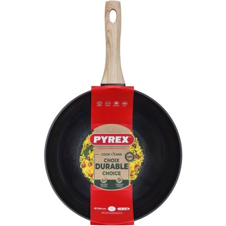 Wok - PYREX - Cook & Care - 28 cm - Anti-adhérent - Induction - Sans