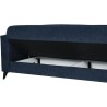 Canapé convertible 3 places - BERGAMO - Tissu bleu foncé - 2 coussin