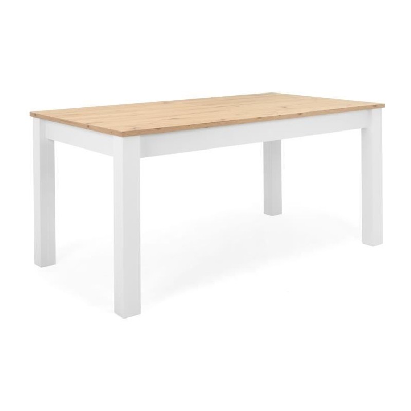 Table a manger extensible BERGEN - Décor chene artisan et blanc - Ral Table a manger extensible BERGEN - Décor chene artisan et blanc - Ral