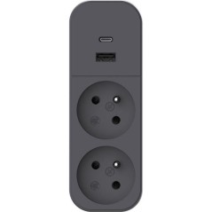 Biplite - QUARX - 2P 16A - Avec USB-A et USB-C, conforme NF