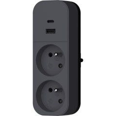 Biplite - QUARX - 2P 16A - Avec USB-A et USB-C, conforme NF
