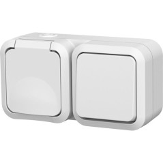 Va-et-vient + prise 2P+T - QUARX - Aqua Pro - IP55 - Prise 16A + Inter