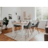 Table a manger extensible BERGEN - Décor chene artisan et blanc - Ral