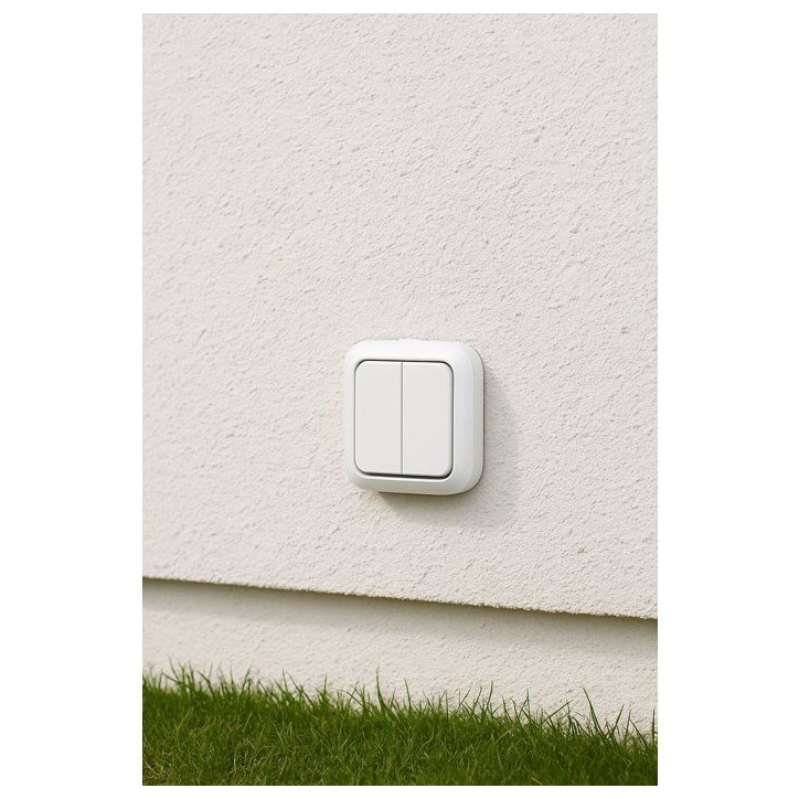 Double va-et-vient étanche - QUARX - Aqua Pro - IP55 - 250V - 10AX - Connexion rapide - Blanc Double va-et-vient étanche - QUARX - Aqua Pro - IP55 - 250V - 10AX - Connexion rapide - Blanc