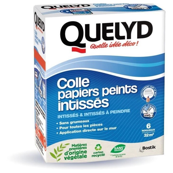 Colle papiers peints - QUELYD - Intissés en poudre - Toutes pieces - Application murale - Étui doseur 300 g Colle papiers peints - QUELYD - Intissés en poudre - Toutes pieces - Application murale - Étui doseur 300 g