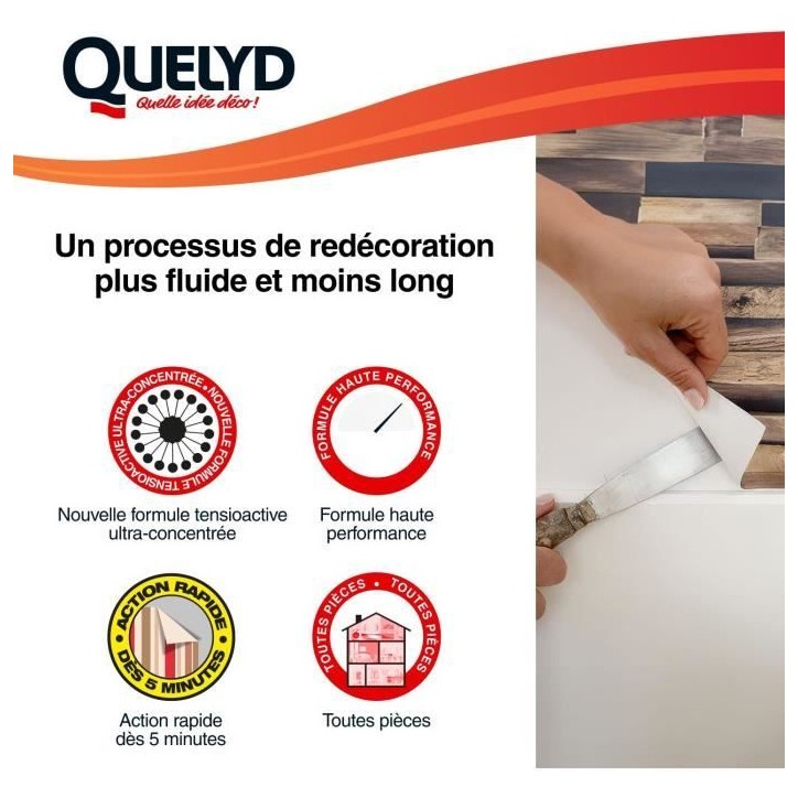 Décolleur papier peint - QUELYD - Dissoucol - Lessive - Supprime les résidus - Flacon 500 ml (280 m²) Décolleur papier peint - QUELYD - Dissoucol - Lessive - Supprime les résidus - Flacon 500 ml (280 m²)