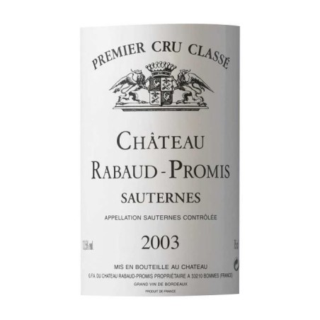 Château Rabaud-Promis 2017 Sauternes 1er Cru Classé - Vin blanc de Bordeaux