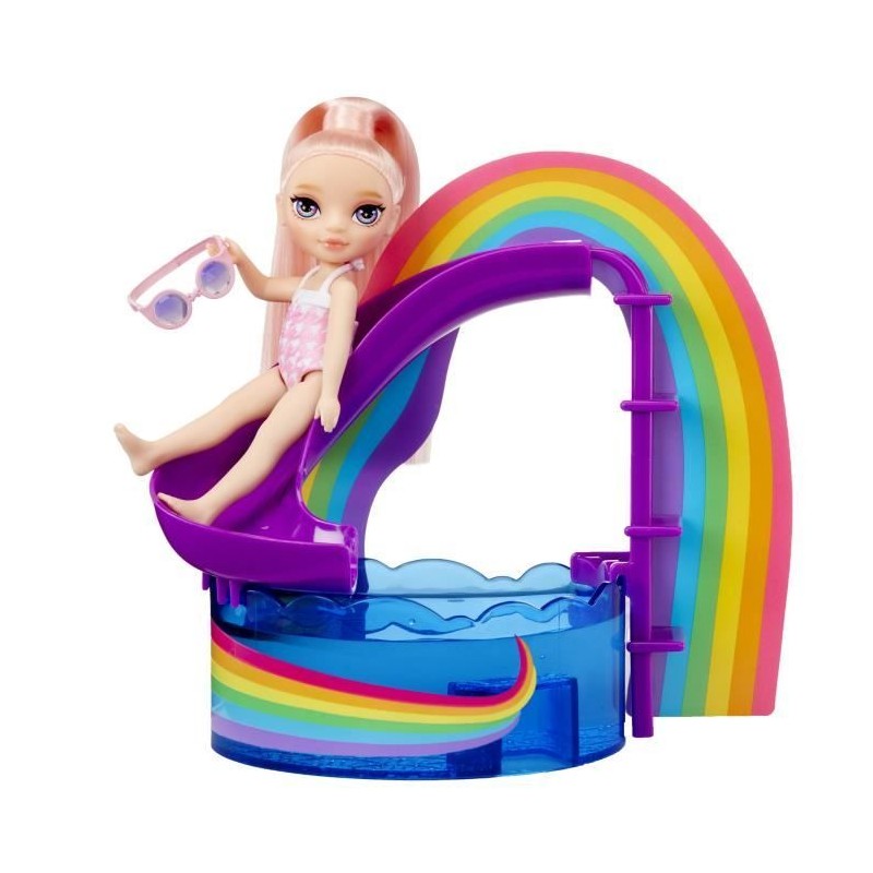 Jeu de société - MGA - Piscine arc en ciel avec toboggan - Poupée B