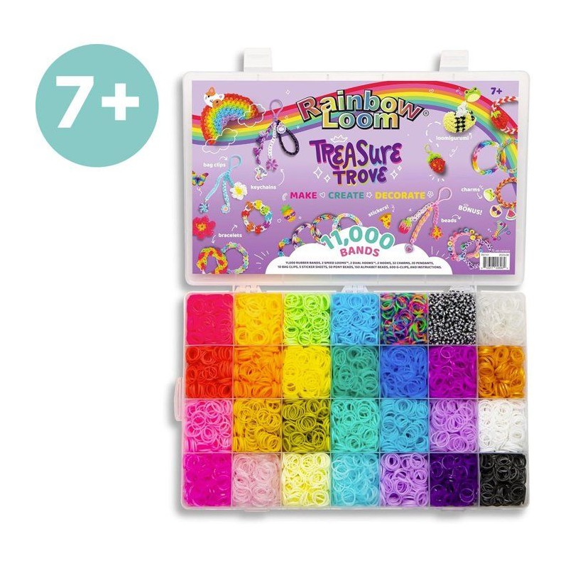 Kit créatif DIY bracelets élastiques - BANDAI - Rainbow Loom - Treas