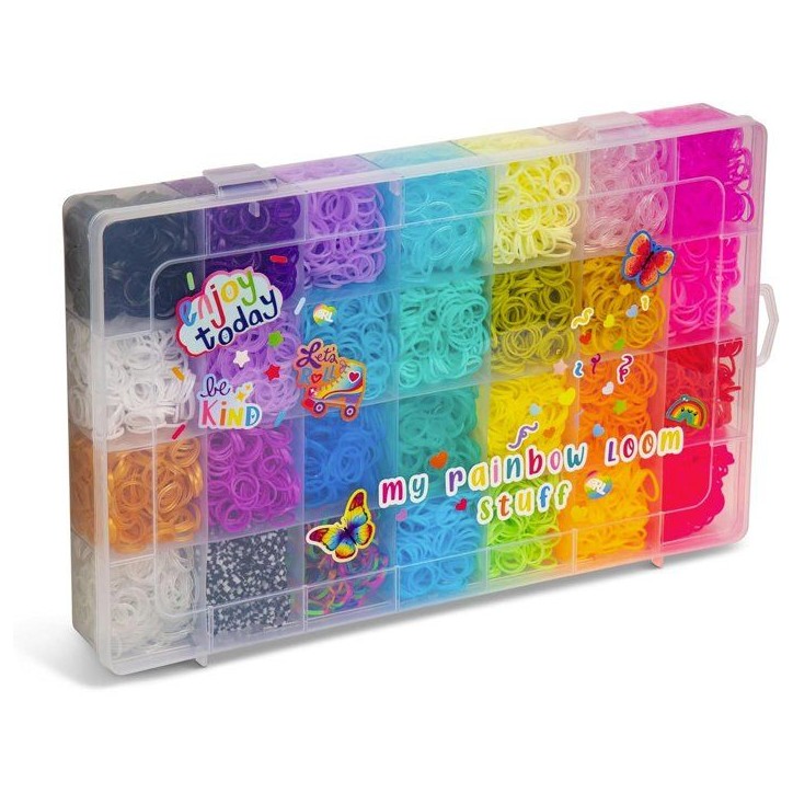 Kit créatif DIY bracelets élastiques - BANDAI - Rainbow Loom - Treasure Trove - 11 000 élastiques et accessoires Kit créatif DIY bracelets élastiques - BANDAI - Rainbow Loom - Treasure Trove - 11 000 élastiques et accessoires