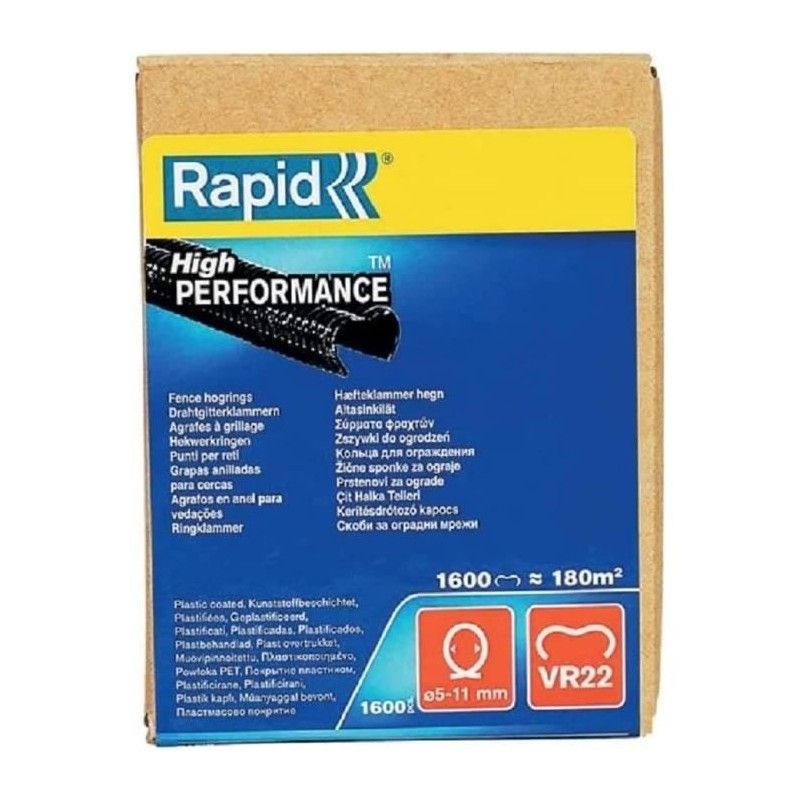 Agrafes grillage plastifiées noir VR22 de Rapid