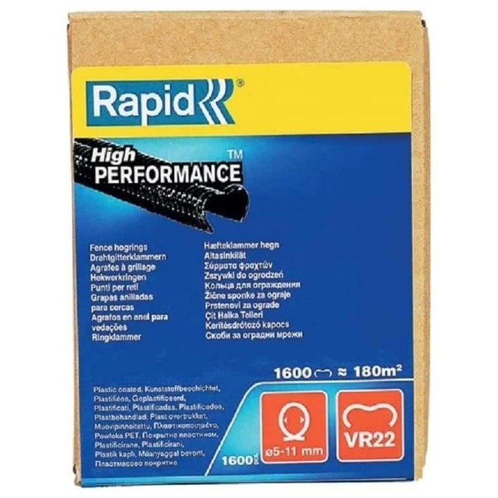 Agrafes grillage plastifiées noir VR22 de Rapid Agrafes grillage plastifiées noir VR22 de Rapid