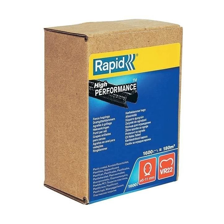 Agrafes grillage plastifiées noir VR22 de Rapid Agrafes grillage plastifiées noir VR22 de Rapid