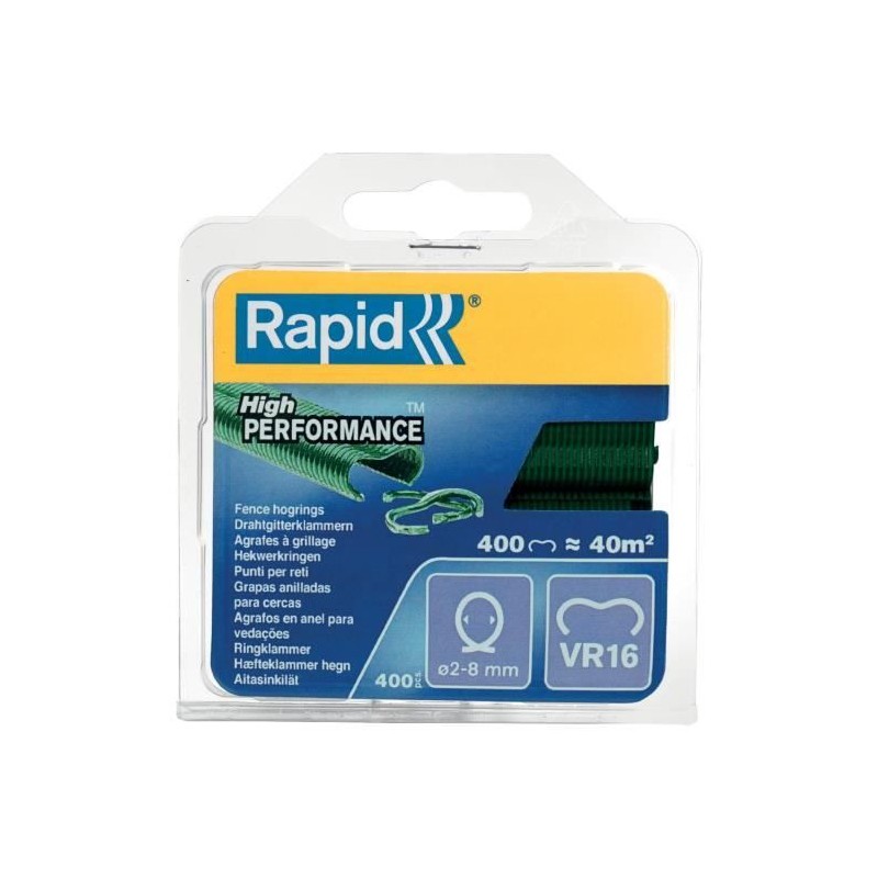 Agrafes a grillage VR16 Rapid Agraf Plastifiées ve