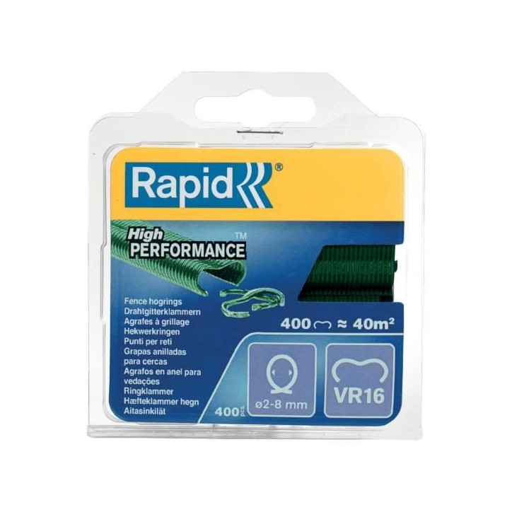 Agrafes a grillage VR16 Rapid Agraf Plastifiées ve Agrafes a grillage VR16 Rapid Agraf Plastifiées ve