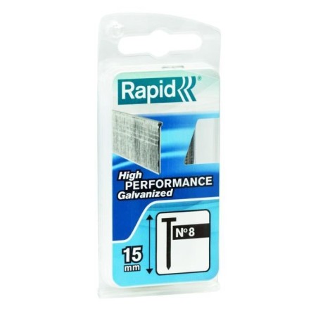Clous - RAPID - 1000 pointes 8/15mm galvanisées - Acier galvanisé -