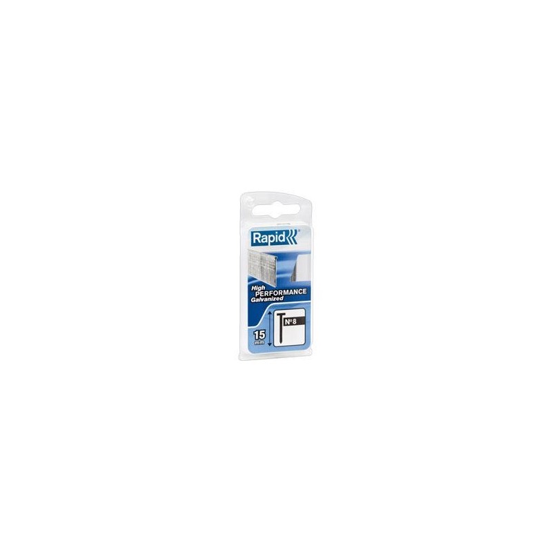 Clous galvanisés RAPID N°8/25 mm - Fil fin - Pack de 200