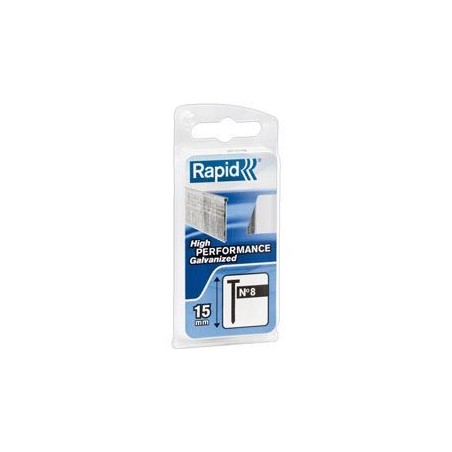 Clous galvanisés RAPID N°8/25 mm - Fil fin - Pack de 200