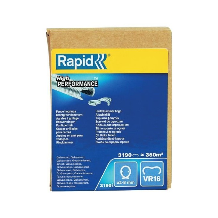 RAPID 3190 agrafes VR16 galvanisées RAPID 3190 agrafes VR16 galvanisées