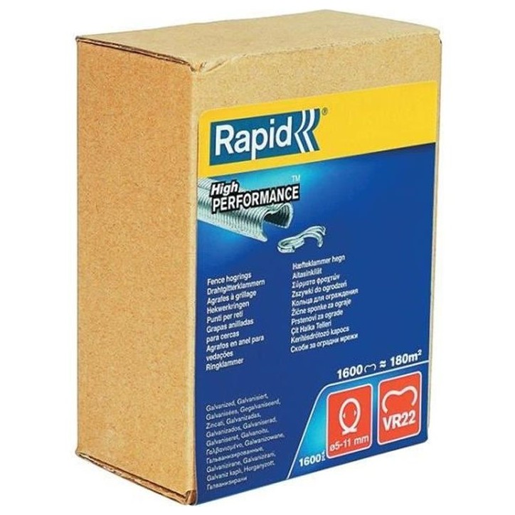 RAPID 1600 agrafes VR22 galvanisées RAPID 1600 agrafes VR22 galvanisées