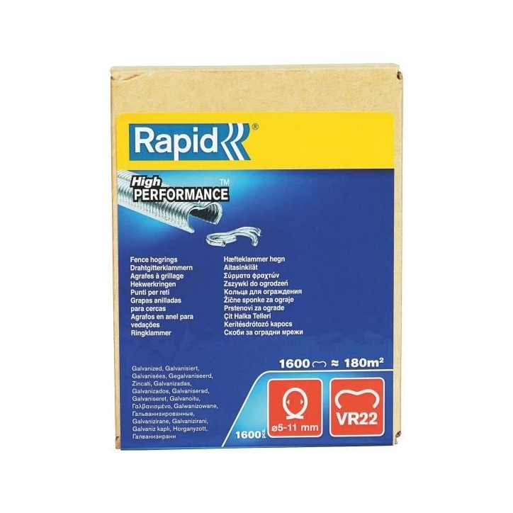 RAPID 1600 agrafes VR22 galvanisées RAPID 1600 agrafes VR22 galvanisées