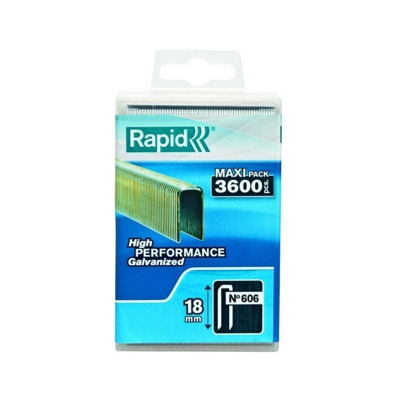 RAPID 3600 agrafes n°606 18mm galvanisées