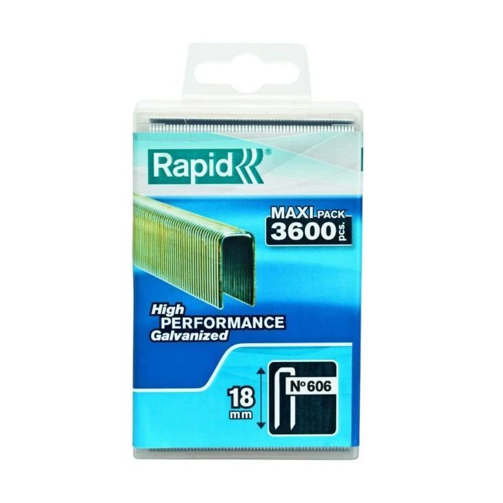 RAPID 3600 agrafes n°606 18mm galvanisées RAPID 3600 agrafes n°606 18mm galvanisées