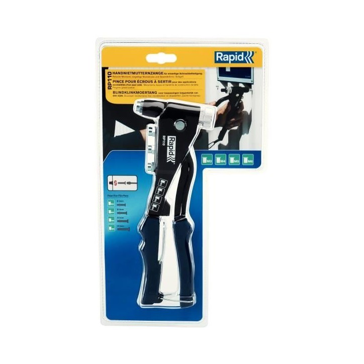 Pince écrous a sertir - RAPID - RP110 - M3/M4/M5/M6 - Aluminium trempé