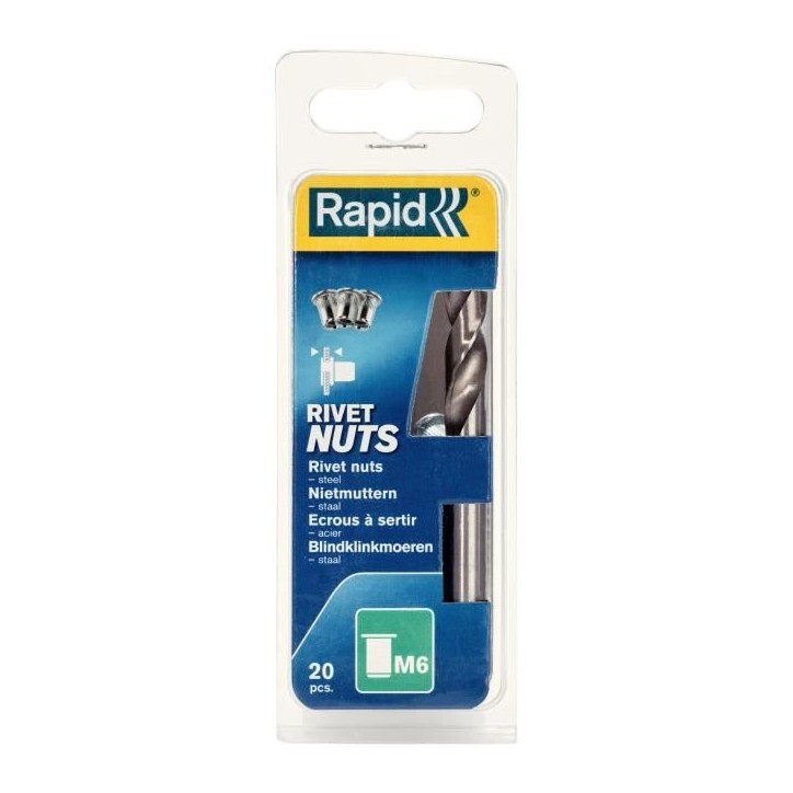 RAPID Ecrous a sertir M6 20 pcs RAPID Ecrous a sertir M6 20 pcs