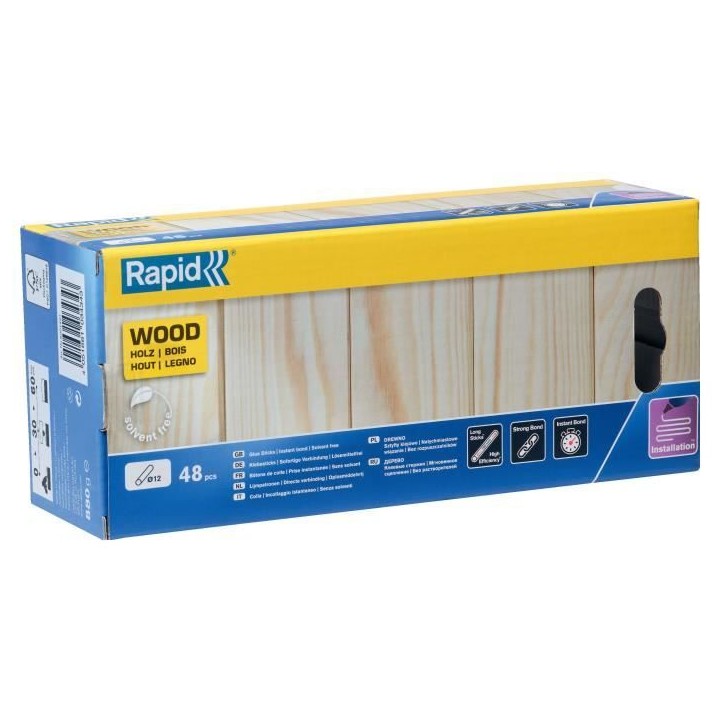 Rapid Bâtons de colle Bois 12 mm Rapid Bâtons de colle Bois 12 mm