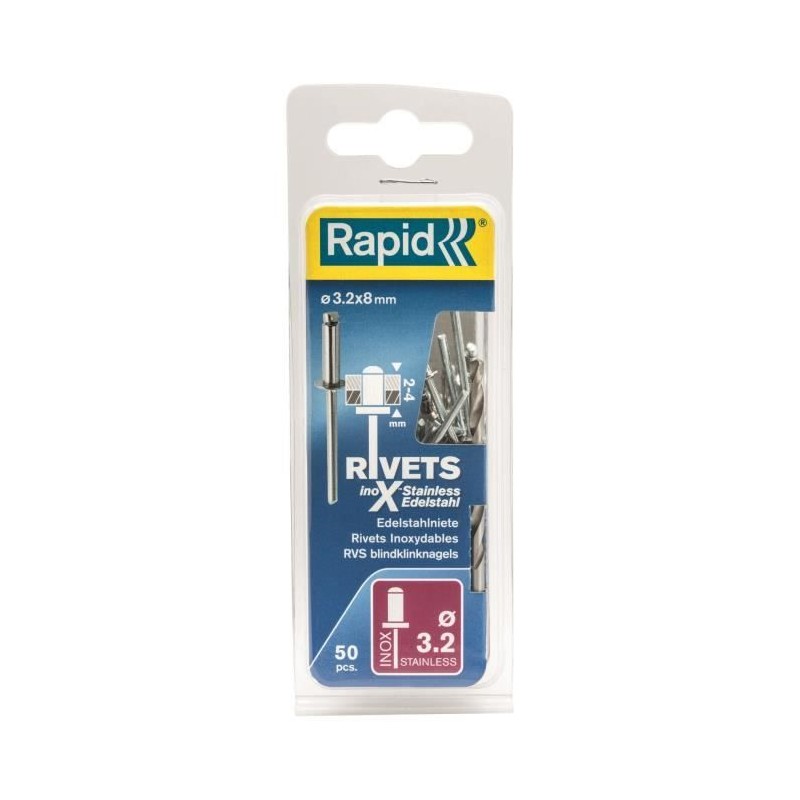 RAPID Rivets inoxydables 3,2x8mm
