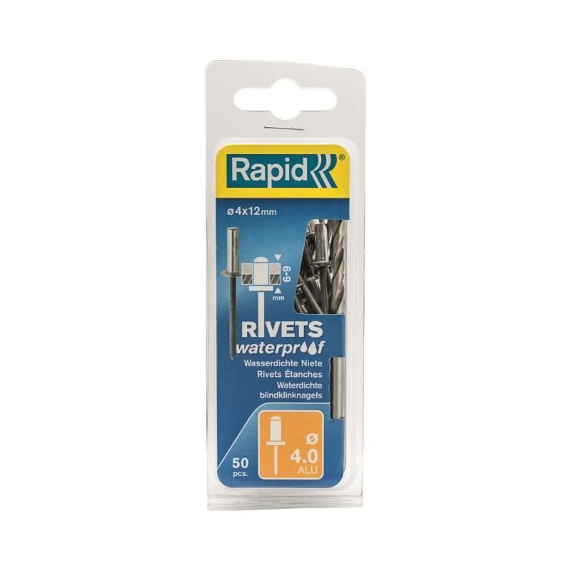 RAPID Rivets étanches 4x12mm en alu