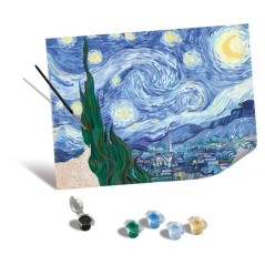 Ravensburger–CreArt Toiles 30x40 cm–Van Gogh/La nuit étoilée–Peinture par numéros–Adulte-Activité détente et créat