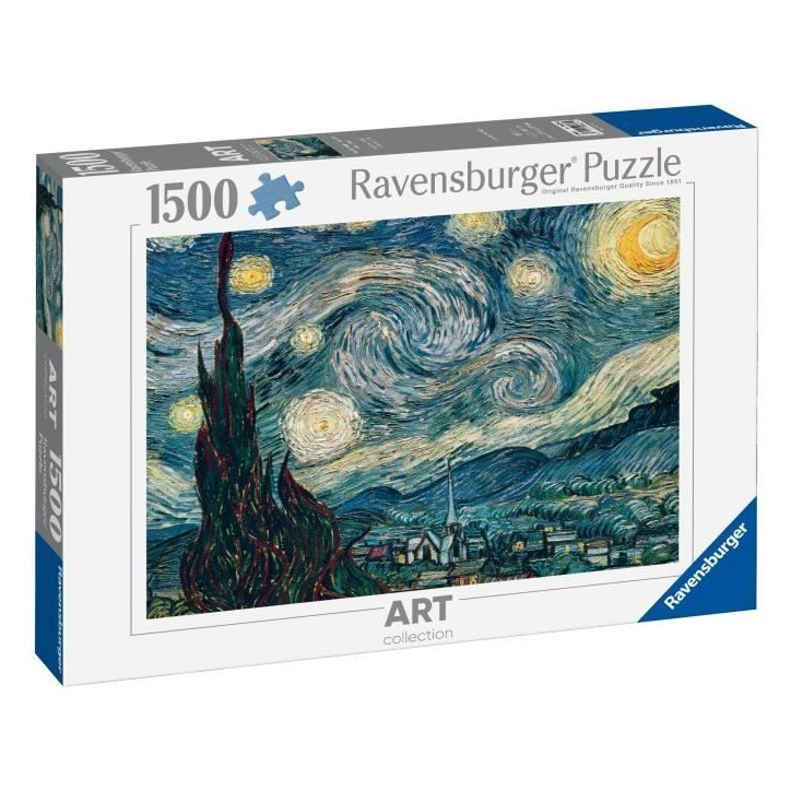 Puzzles - Puzzle 1500 pieces Ravensburger, Vincent Van Gogh: La Nuit Étoilée (80x60cm)
