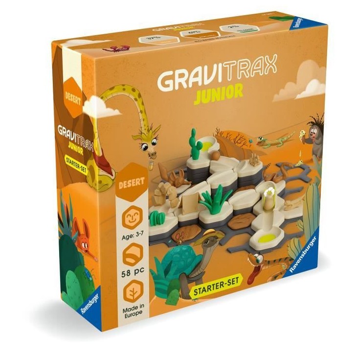 GraviTrax Junior - RAVENSBURGER - Starter Set S Desert - 59 pieces - Pour enfants de 3 ans et plus