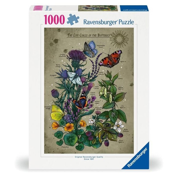Puzzle - RAVENSBURGER - Le Cercle de Vie du Papillon - 1000 pieces - Multicolore - a partir de 14 ans Puzzle - RAVENSBURGER - Le Cercle de Vie du Papillon - 1000 pieces - Multicolore - a partir de 14 ans