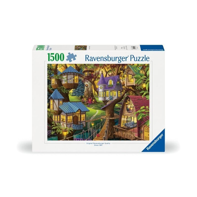 Puzzle 1500 pieces : Crépuscule a la cime des arbres