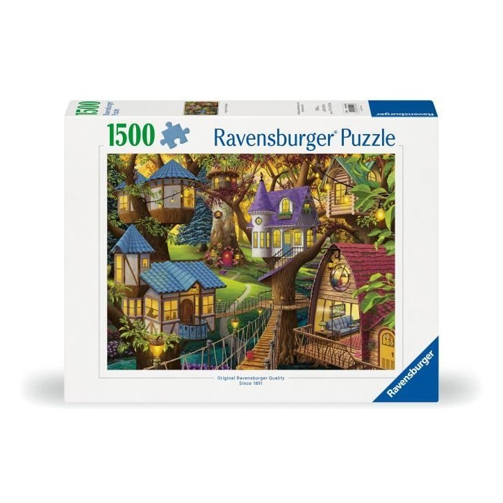 Puzzle 1500 pieces : Crépuscule a la cime des arbres
