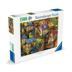 Puzzle 1500 pieces : Crépuscule a la cime des arbres