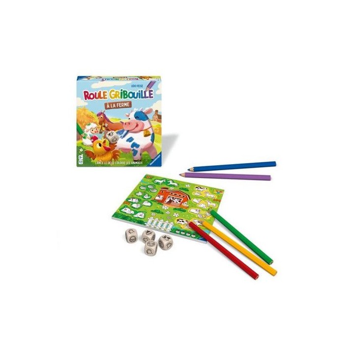 Roule Gribouille a la ferme - Jeu de société - Coloriage - Des 5 ans - Ravensburger Roule Gribouille a la ferme - Jeu de société - Coloriage - Des 5 ans - Ravensburger