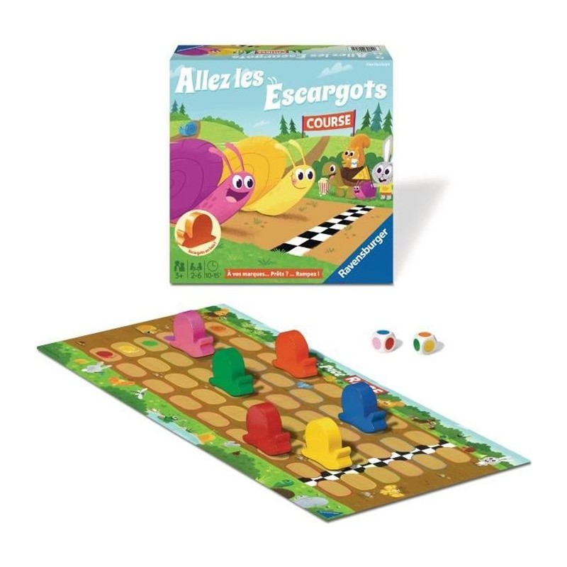 Allez les escargots - Ravensburger - Jeu de société enfants - Jeu de