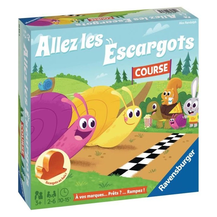 Allez les escargots - Ravensburger - Jeu de société enfants - Jeu de parcours - 2 a 6 joueurs - Des 3 ans Allez les escargots - Ravensburger - Jeu de société enfants - Jeu de parcours - 2 a 6 joueurs - Des 3 ans