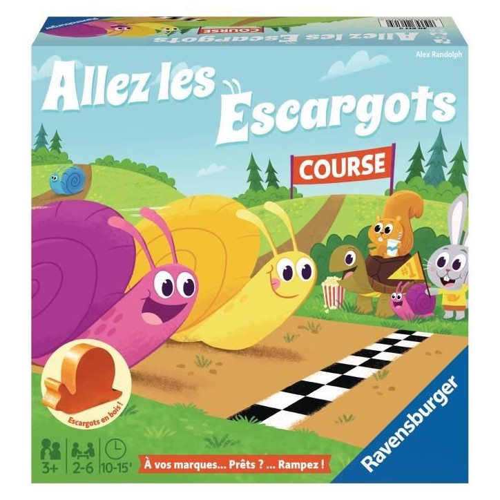 Allez les escargots - Ravensburger - Jeu de société enfants - Jeu de parcours - 2 a 6 joueurs - Des 3 ans Allez les escargots - Ravensburger - Jeu de société enfants - Jeu de parcours - 2 a 6 joueurs - Des 3 ans